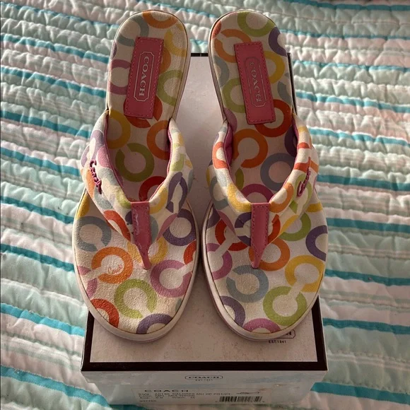 Coach Women's Colorful Patterned Heels - Picture 3 of 7